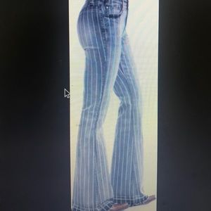 Rock N Roll Cowgirl High Rise Striped Trousers